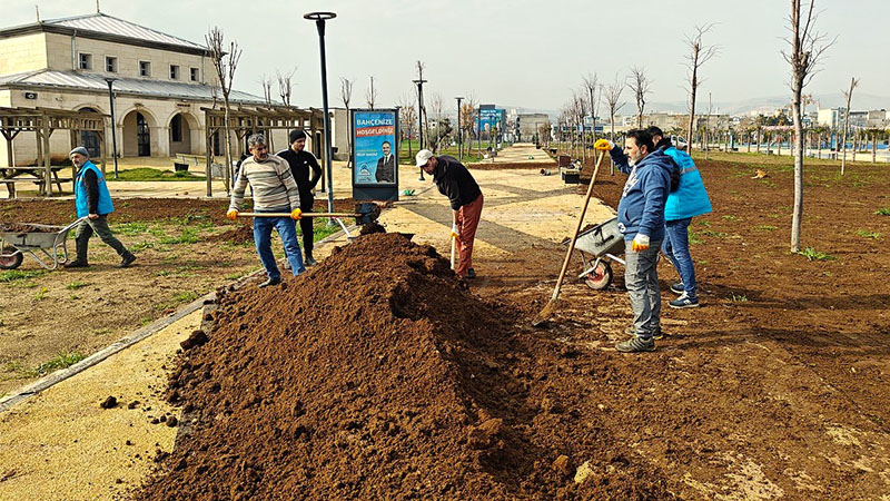 Eyyübiye Millet Bahçesi'nde mevsimsel bakım çalışmaları başladı!