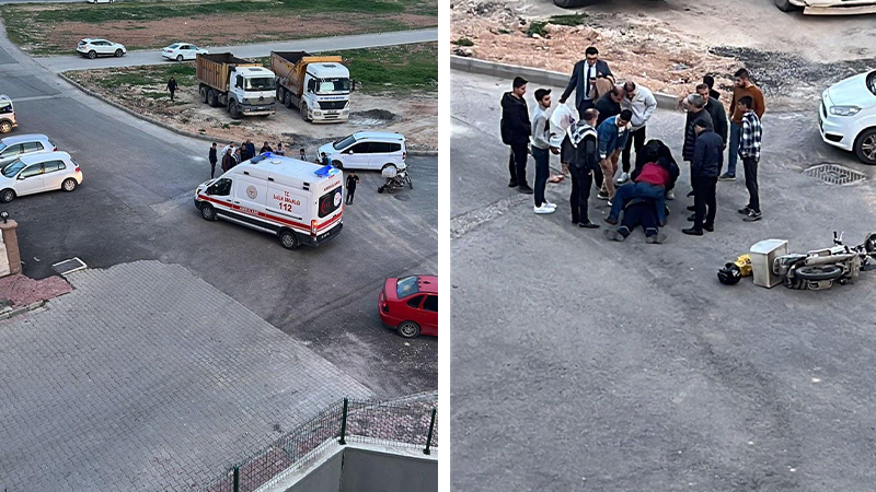 Şanlıurfa’da siparişe giden kuryeye otomobil çarptı;