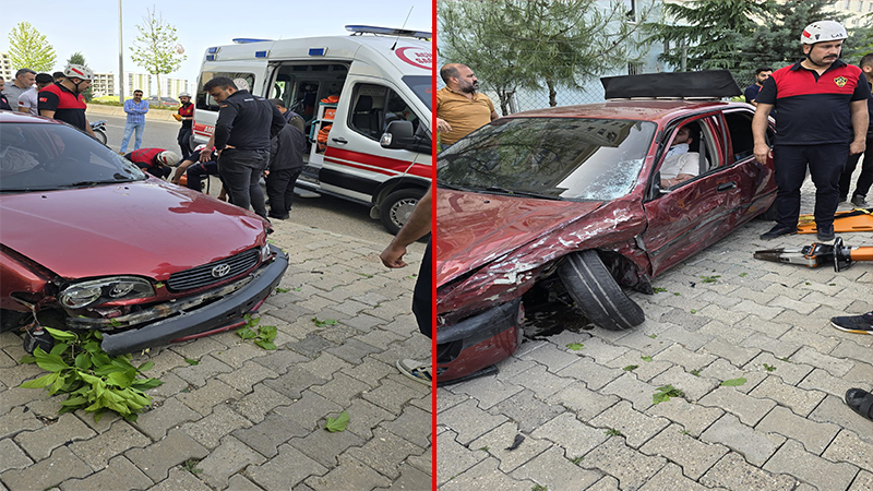 Karaköprü'de sıkışmalı trafik kazası! 1 yaralı;