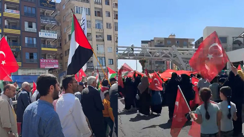 Şanlıurfa’da Gazze’ye destek yürüyüşü;