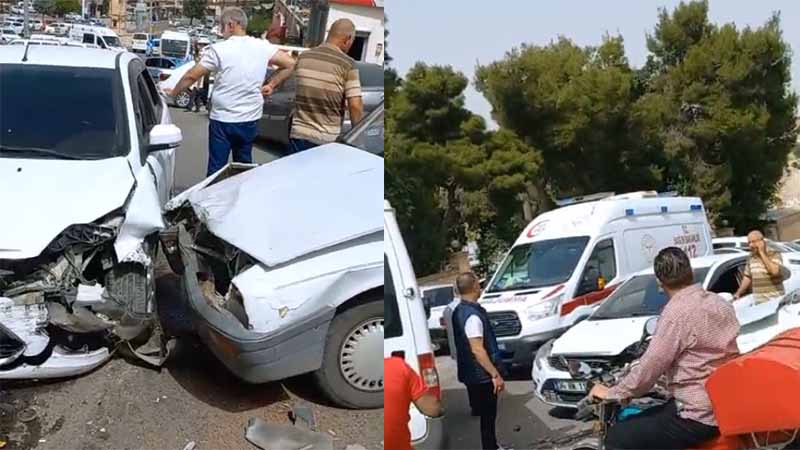 Şanlıurfa’da iki otomobilin çarpışması sonucu 3 kişi yaralandı