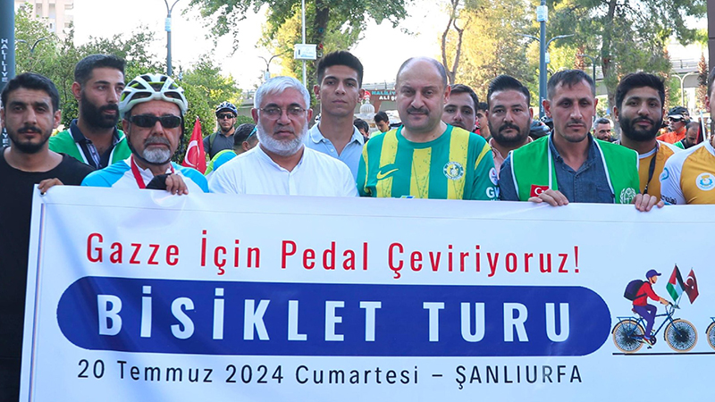 Urfa İHH'dan Gazze'ye destek bisiklet turu;