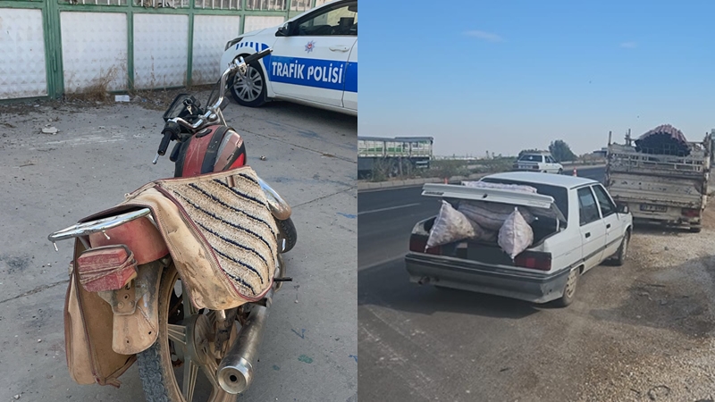 Şanlıurfa'da motosiklet ve yük taşıyan araçlar denetlendi;