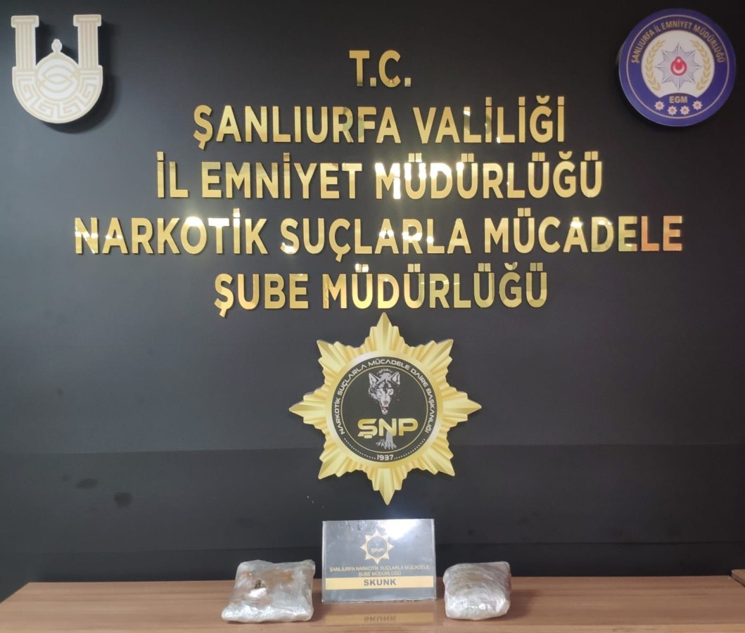 Şanlıurfa’da 1 kilo 250 gram skunk maddesi ele geçirildi;